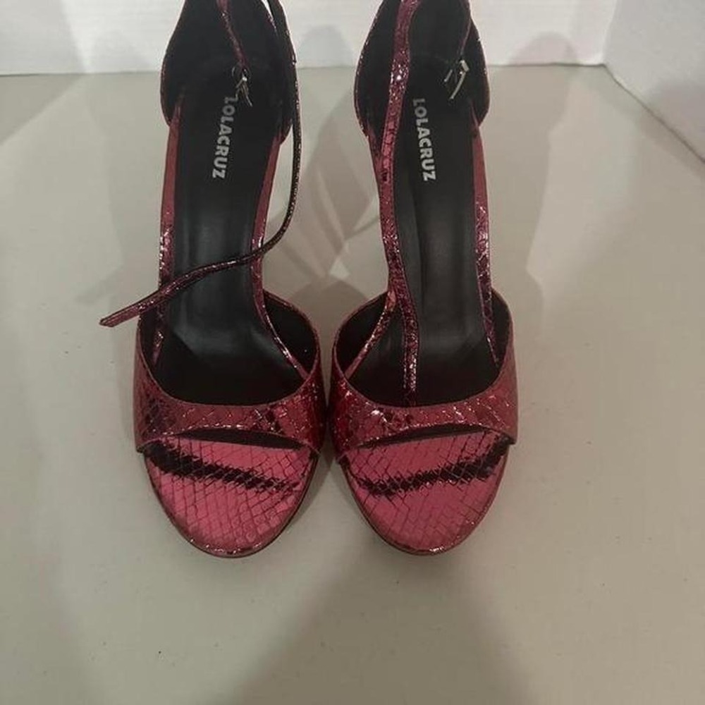 Lolacruz Metallic Pink Leather Sandal SIZE 38/7